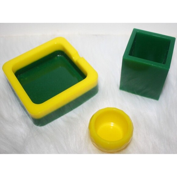 Set Of Three Desk Accessories Ashtray Pen & Paperclip Holder Office Homemade New - Picture 3 of 4